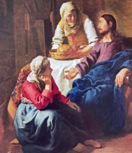 Johannes Vermeer, Christus in het huis van Martha en Maria, ca 1654